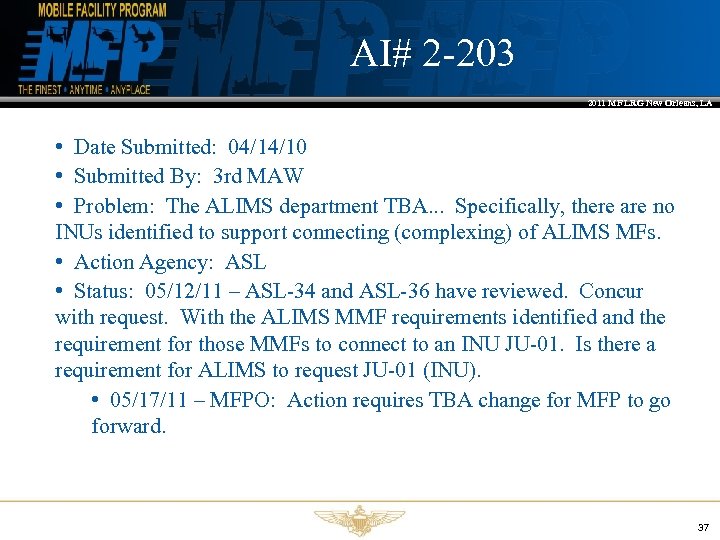 AI# 2 -203 2011 MF LRG New Orleans, LA • Date Submitted: 04/14/10 •