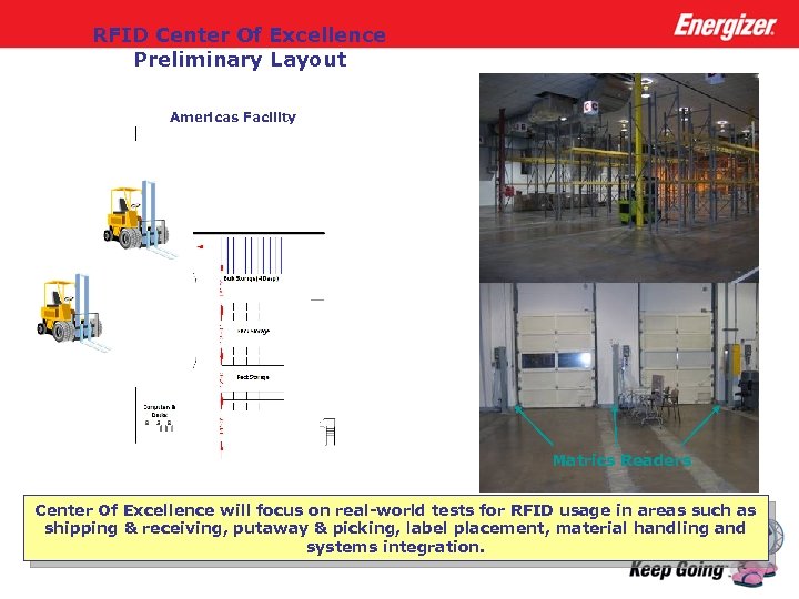 RFID Center Of Excellence Preliminary Layout Americas Facility Matrics Readers Center Of Excellence will