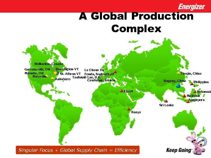 A Global Production Complex Walkerton, Canada Bennington VT La Chaux De Switzerland St. Albans