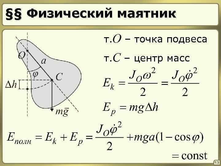 Центр подвеса маятника