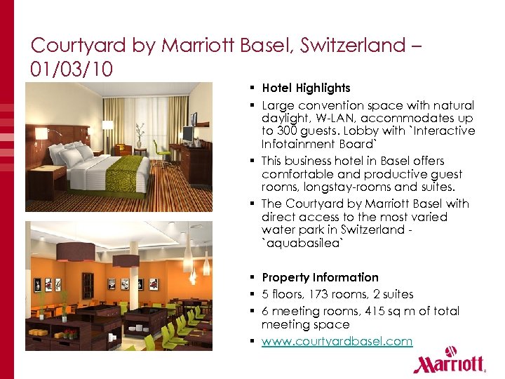 Courtyard by Marriott Basel, Switzerland – 01/03/10 § Hotel Highlights § Large convention space