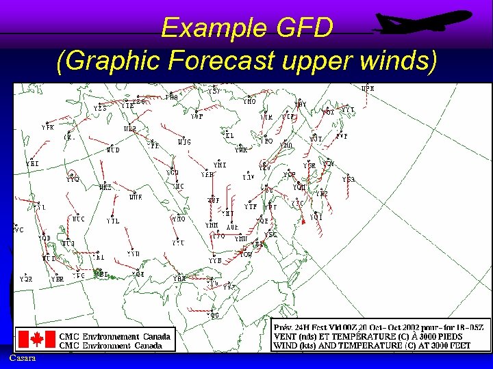 Example GFD (Graphic Forecast upper winds) Casara 