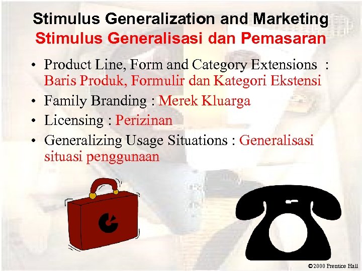 Stimulus Generalization and Marketing Stimulus Generalisasi dan Pemasaran • Product Line, Form and Category