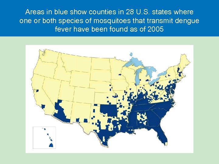 Areas in blue show counties in 28 U. S. states where one or both