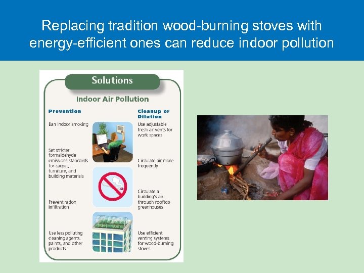 Replacing tradition wood-burning stoves with energy-efficient ones can reduce indoor pollution 