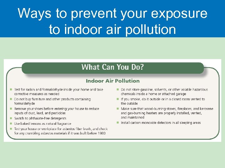 Ways to prevent your exposure to indoor air pollution 