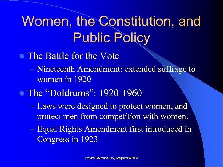 Women, the Constitution, and Public Policy l The Battle for the Vote – Nineteenth