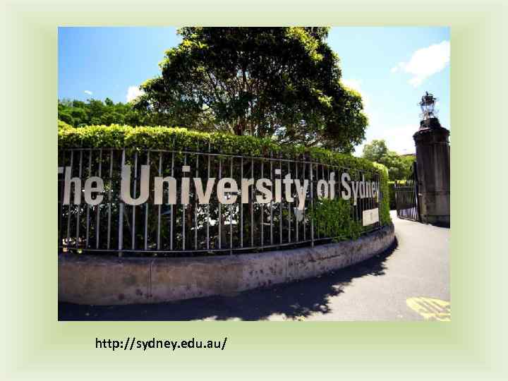 http: //sydney. edu. au/ 