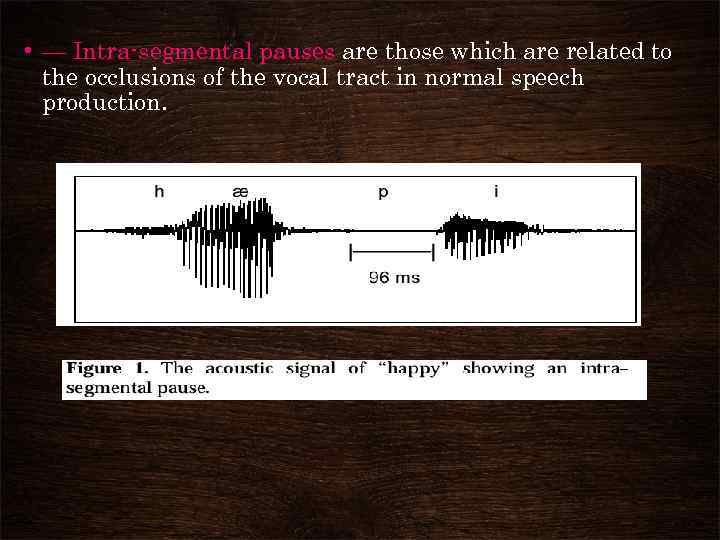  • — Intra-segmental pauses are those which are related to the occlusions of