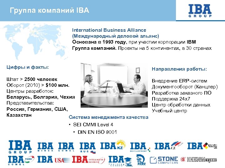 Группа компаний IBA International Business Alliance (Международный деловой альянс) Основана в 1993 году, при
