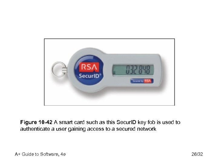 Figure 10 -42 A smart card such as this Secur. ID key fob is