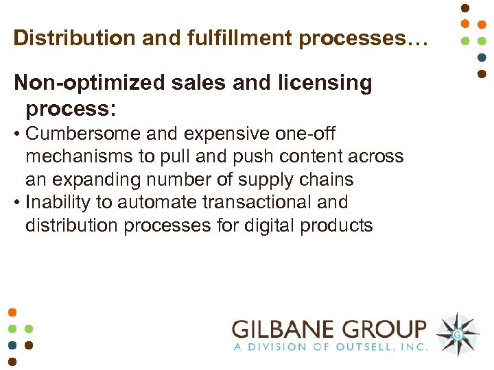 Distribution and fulfillment processes… Non-optimized sales and licensing process: • Cumbersome and expensive one-off