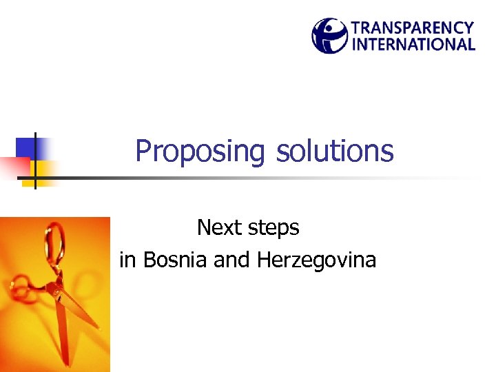 Proposing solutions Next steps in Bosnia and Herzegovina 