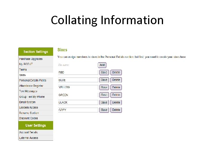 Collating Information 