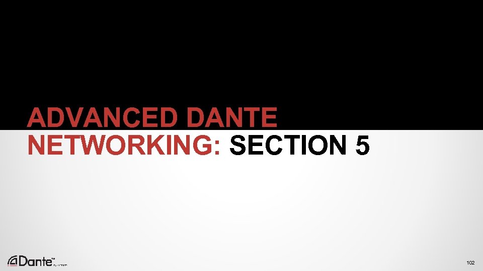 ADVANCED DANTE NETWORKING: SECTION 5 102 