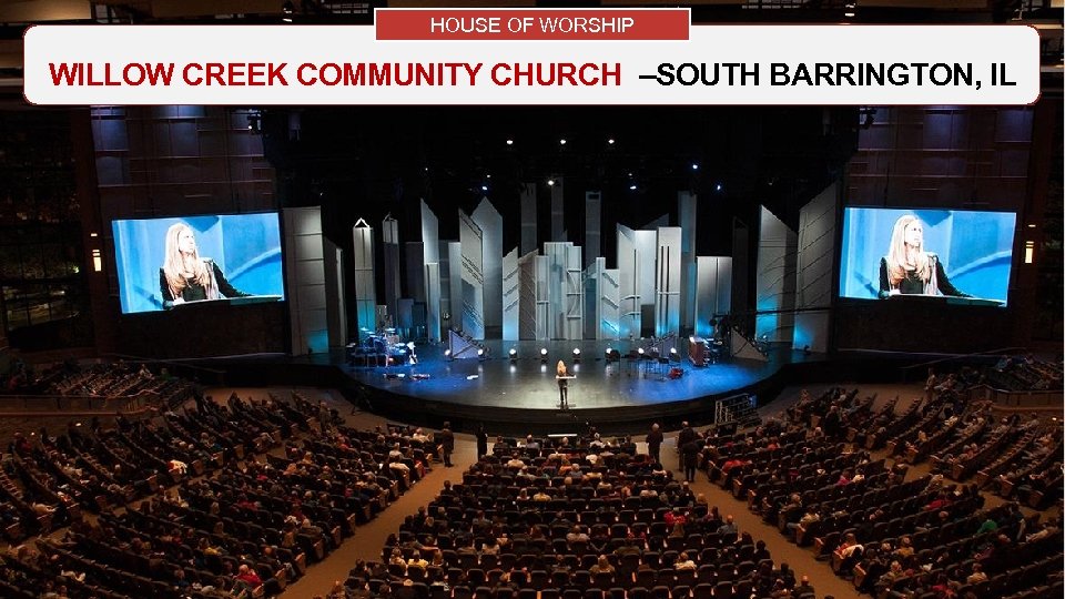 HOUSE OF WORSHIP WILLOW CREEK COMMUNITY CHURCH –SOUTH BARRINGTON, IL Copyright 2017 Audinate Pty