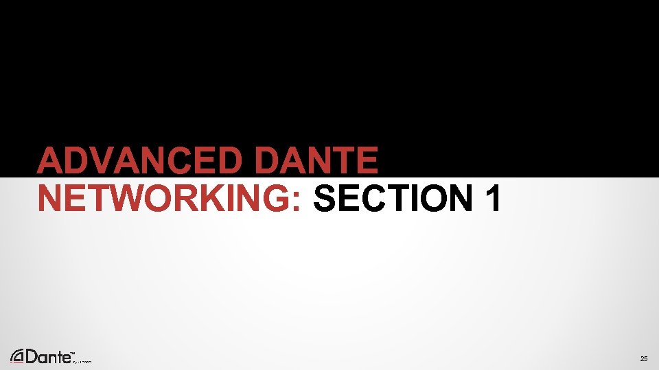 ADVANCED DANTE NETWORKING: SECTION 1 25 