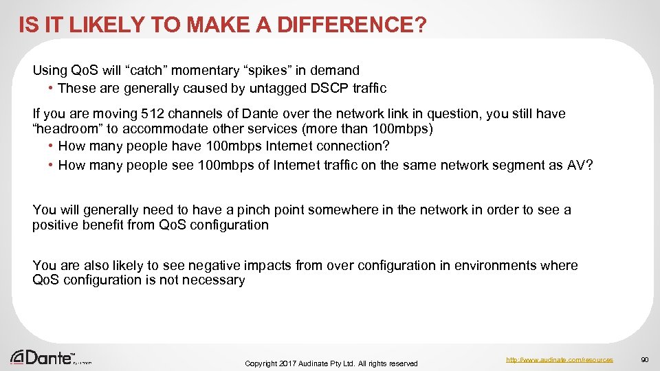 IS IT LIKELY TO MAKE A DIFFERENCE? Using Qo. S will “catch” momentary “spikes”