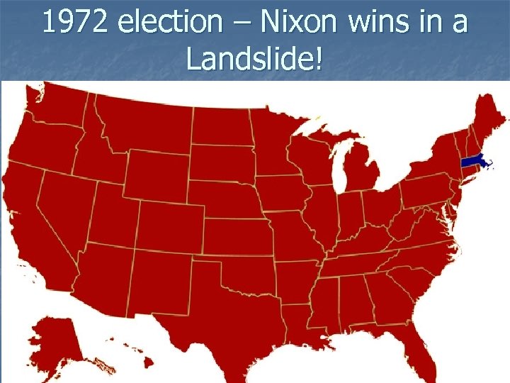 1972 election – Nixon wins in a Landslide! 