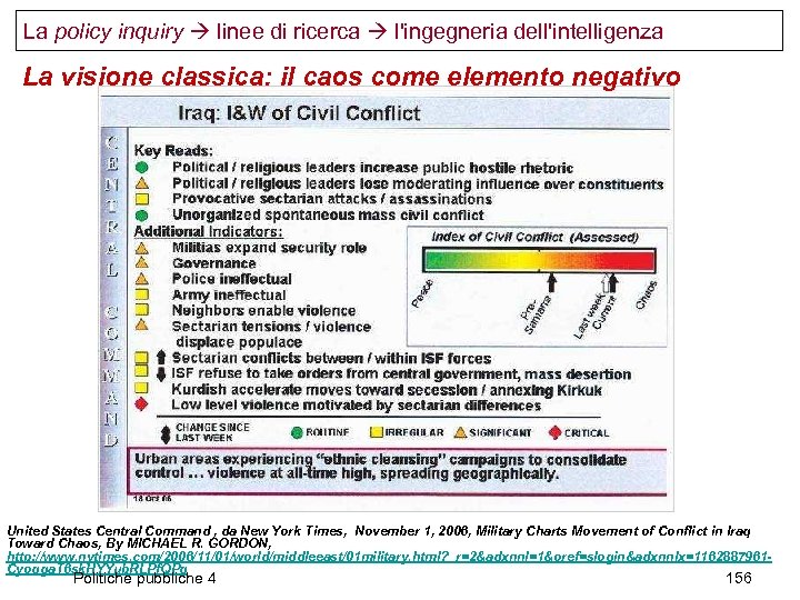 La policy inquiry linee di ricerca l'ingegneria dell'intelligenza La visione classica: il caos come