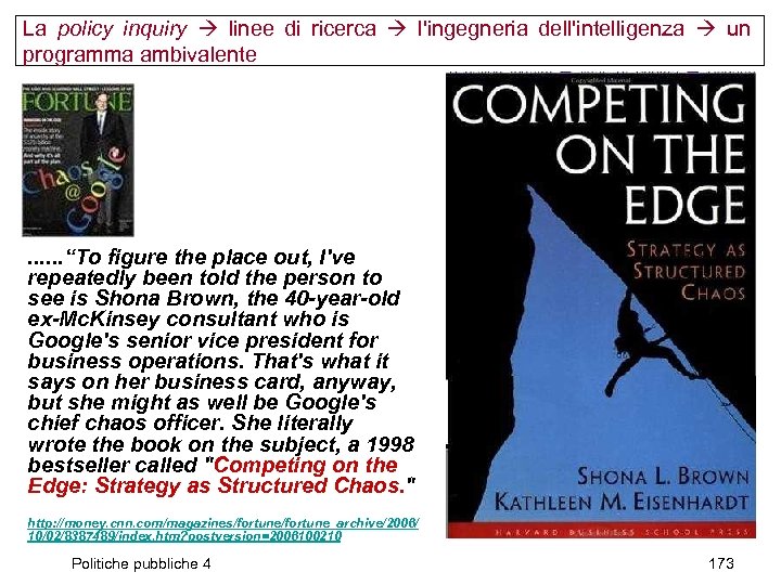 La policy inquiry linee di ricerca l'ingegneria dell'intelligenza un programma ambivalente . . .