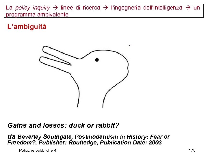 La policy inquiry linee di ricerca l'ingegneria dell'intelligenza un programma ambivalente L’ambiguità Gains and