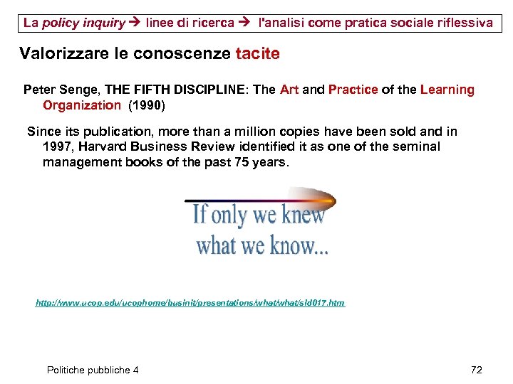 La policy inquiry linee di ricerca l'analisi come pratica sociale riflessiva Valorizzare le conoscenze