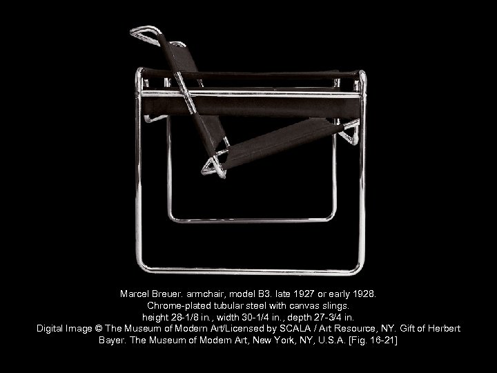 Marcel Breuer. armchair, model B 3. late 1927 or early 1928. Chrome-plated tubular steel