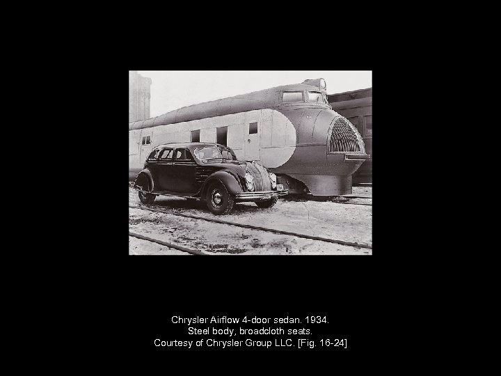 Chrysler Airflow 4 -door sedan. 1934. Steel body, broadcloth seats. Courtesy of Chrysler Group