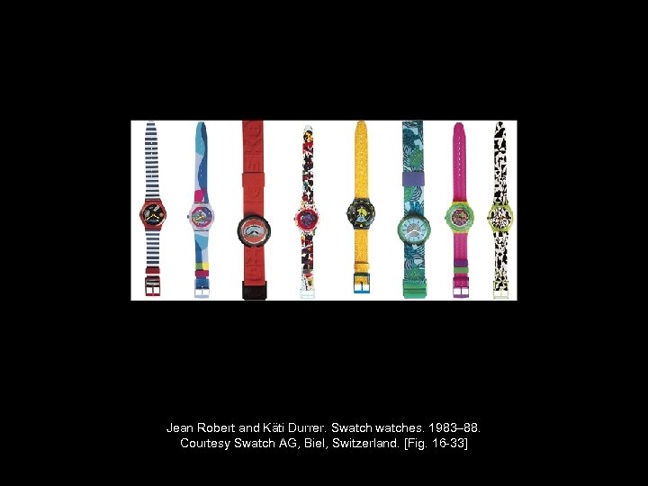 Jean Robert and Käti Durrer. Swatches. 1983– 88. Courtesy Swatch AG, Biel, Switzerland. [Fig.