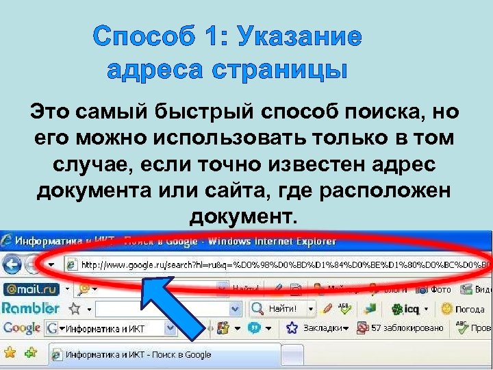 Где находится быстро. Указание адреса страницы. Способ 1: указание адреса страницы. Указание адреса страницы поиск. Указание адреса страницы рисунок.