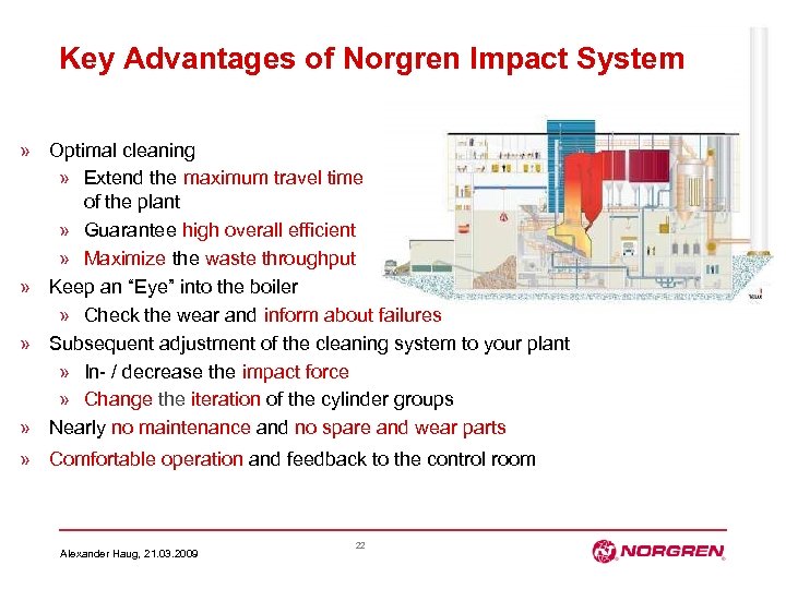 Key Advantages of Norgren Impact System » Optimal cleaning » Extend the maximum travel
