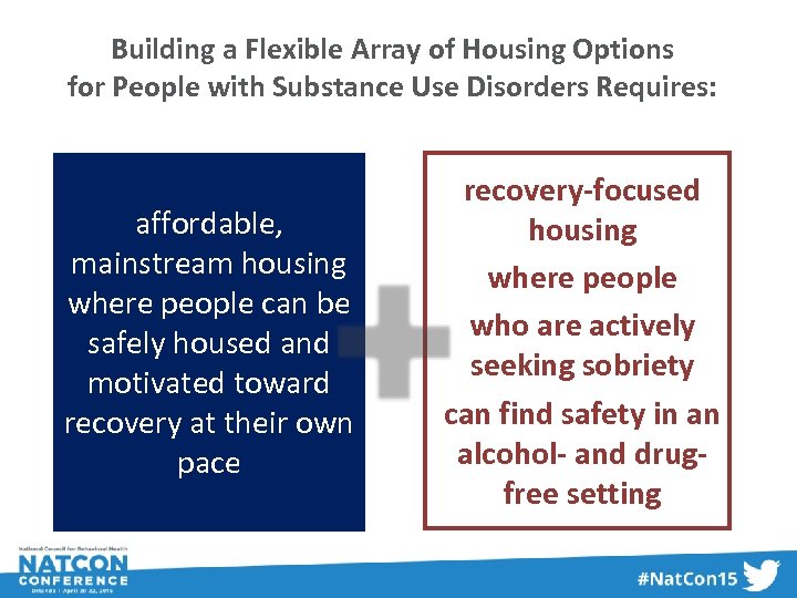 Building a Flexible Array of Housing Options for People with Substance Use Disorders Requires: