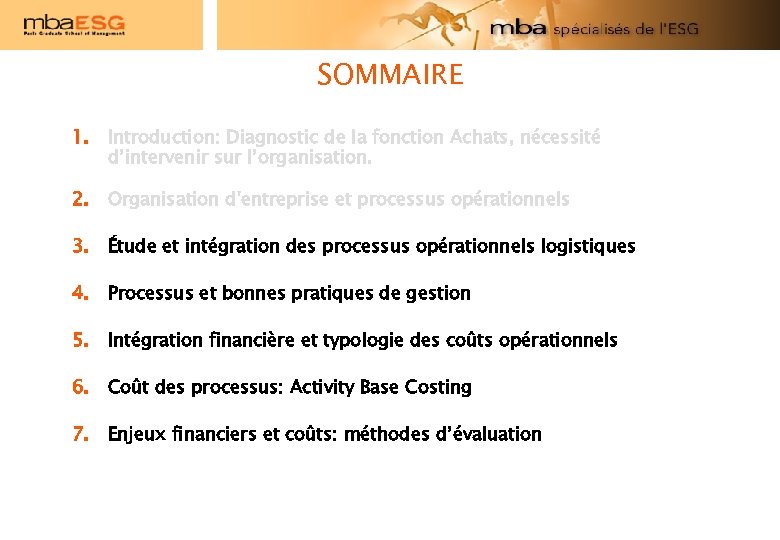 SOMMAIRE 1. Introduction: Diagnostic de la fonction Achats, nécessité d’intervenir sur l’organisation. 2. Organisation