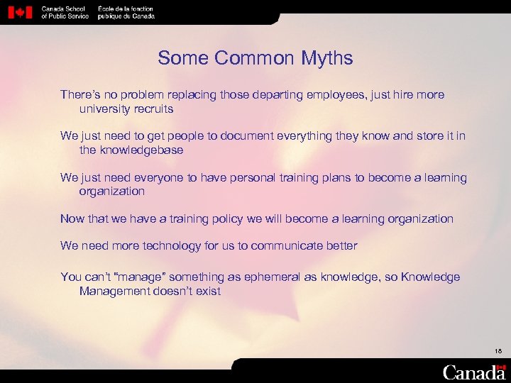 Some Common Myths There’s no problem replacing those departing employees, just hire more university