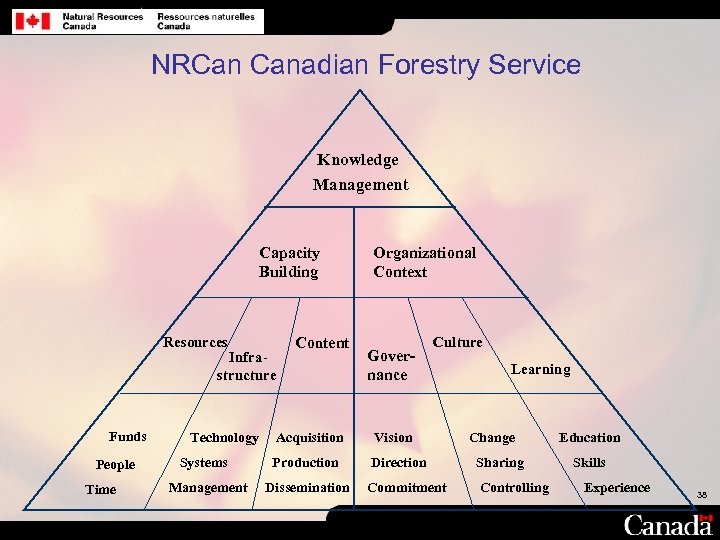 NRCan Canadian Forestry Service Knowledge Management Capacity Building Resources Infrastructure Funds People Time Technology