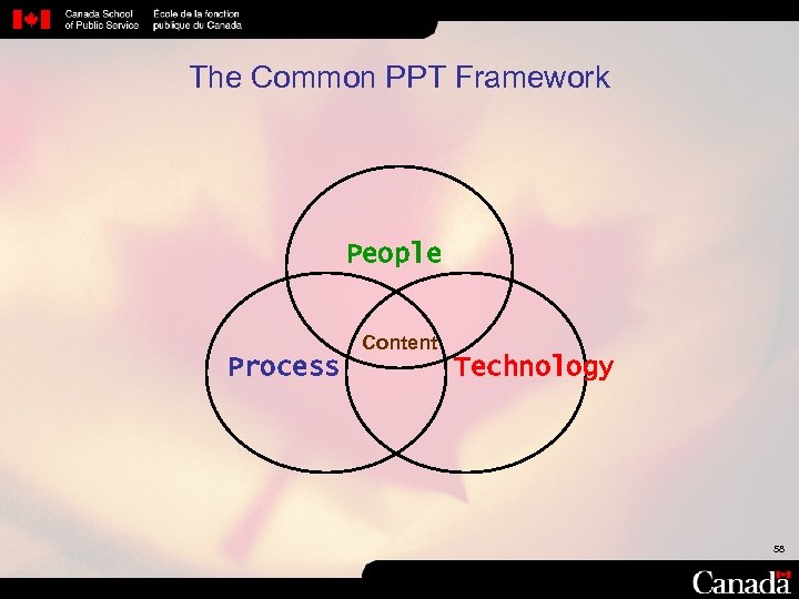 The Common PPT Framework People Content Process Technology 58 