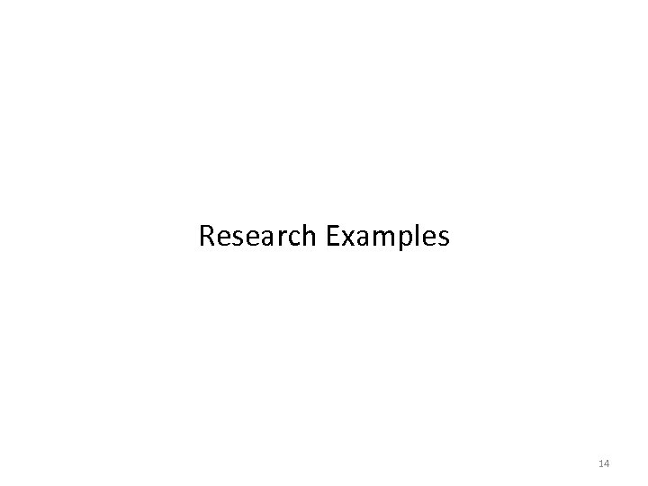 Research Examples 14 