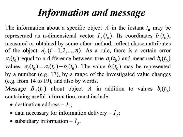 Information and message 