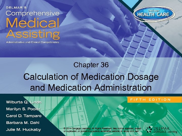 Chapter 36 Calculation of Medication Dosage and Medication Administration © 2014 Cengage Learning. All