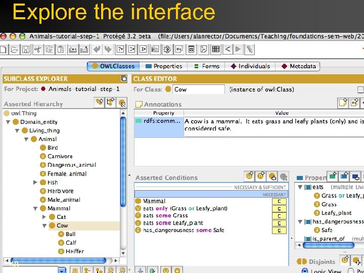 Explore the interface 48 