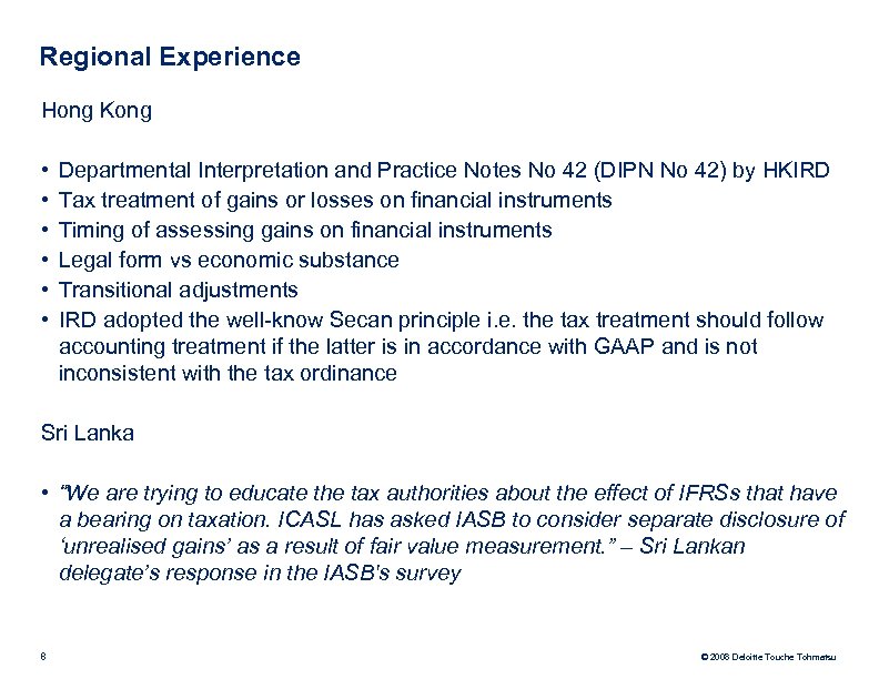 Regional Experience Hong Kong • • • Departmental Interpretation and Practice Notes No 42