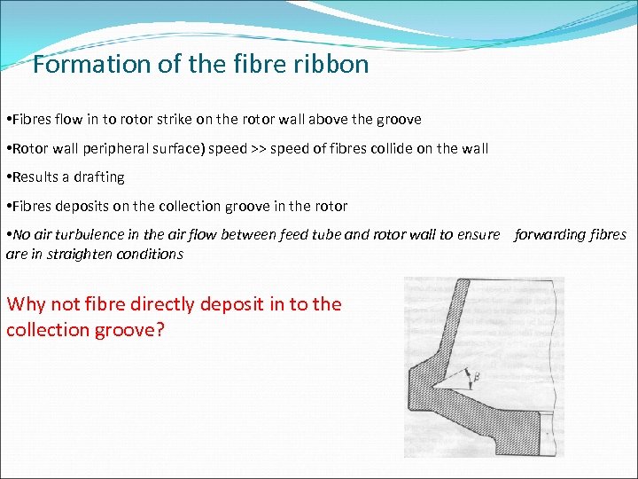 Formation of the fibre ribbon • Fibres flow in to rotor strike on the