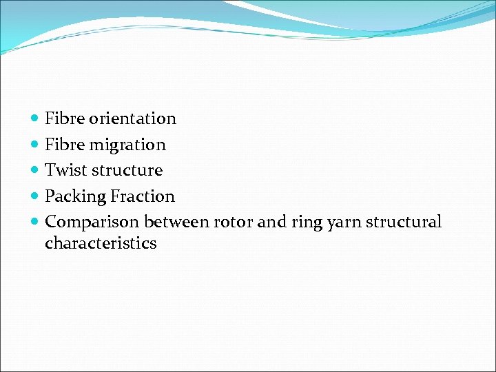  Fibre orientation Fibre migration Twist structure Packing Fraction Comparison between rotor and ring