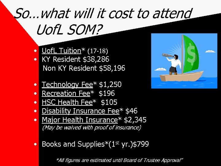 So…what will it cost to attend Uof. L SOM? • Uof. L Tuition* (17