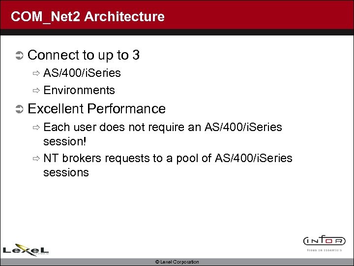 COM_Net 2 Architecture Ü Connect to up to 3 ð AS/400/i. Series ð Environments