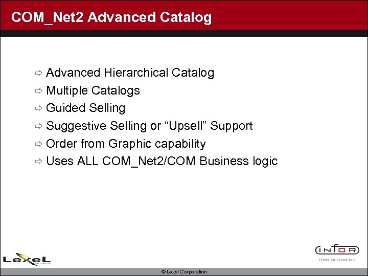 COM_Net 2 Advanced Catalog ð Advanced Hierarchical Catalog ð Multiple Catalogs ð Guided Selling