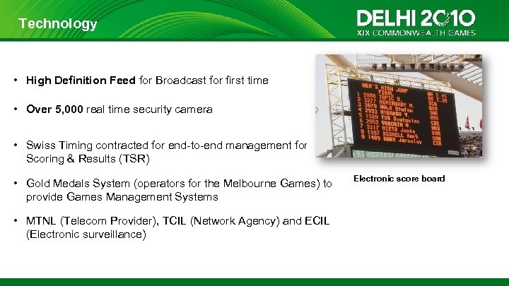 Technology • High Definition Feed for Broadcast for first time • Over 5, 000