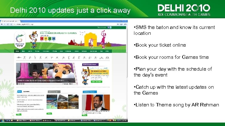 Delhi 2010 updates just a click away • SMS the baton and know its
