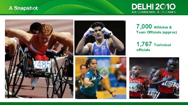 A Snapshot 7, 000 Athletes & Team Officials (approx) 1, 767 officials Technical 